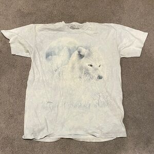 The Mountain Beige wolf Graphic Tee unisex